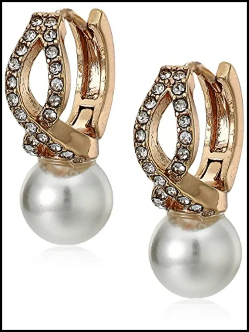 Drop Pearl Earrings Lever Back Metal Fashion Jewelry